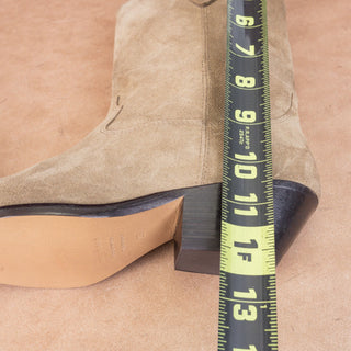 Isabel Marant Women Duerto Taupe Western Cowboy Leather Boots size 7-7.5US 38EUR