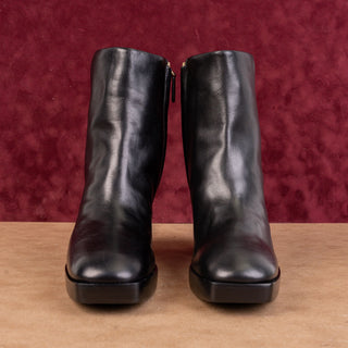 Tory Burch Women Ruby 90 Link Chain Black Leather Chunky Ankle Boots sz 10.5