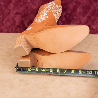 Agave Sky Women Brown Suede Back Zip Western Cowboy Knee Boots sz 8.5