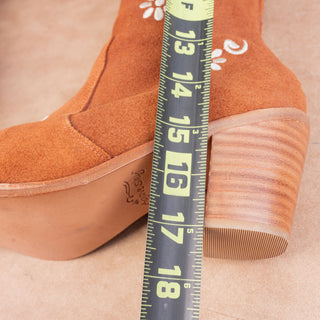 Agave Sky Women Brown Suede Back Zip Western Cowboy Knee Boots sz 8.5