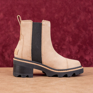 Sorel Wmn Joan Now Tan Leather Waterproof Elastic Chelsea Ankle Lug Boots sz 7.5