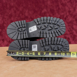 ASOS Design Women Black Leather Buckle Platform Chelsea Moto Boots sz 8US UK6