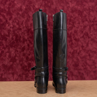 Michael Kors Women Preston Black Leather Riding Equestrian Fashion Boots sz 8.5
