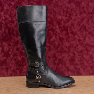 Michael Kors Women Preston Black Leather Riding Equestrian Fashion Boots sz 8.5