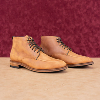 Warfield & Grand Men Cognac Leather Lace-up Dress Combat Boots sz 13