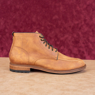 Warfield & Grand Men Cognac Leather Lace-up Dress Combat Boots sz 13