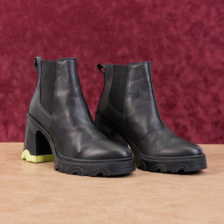 Sorel Women Brex Waterproof Green Black Leather Platform Chelsea Boots sz 8.5