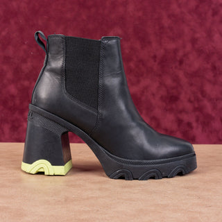 Sorel Women Brex Waterproof Green Black Leather Platform Chelsea Boots sz 8.5