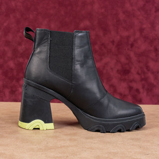 Sorel Women Brex Waterproof Green Black Leather Platform Chelsea Boots sz 8.5