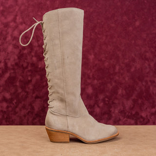Sofft Women Sharnell Taupe Suede Back Lace-up Rust Suede Riding Boots sz 8.5