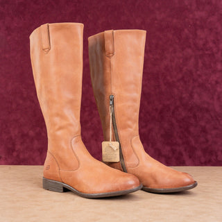 Born Women Shaunie Brown Leather Wide Calf Equestrian Riding Knee Boots size 8