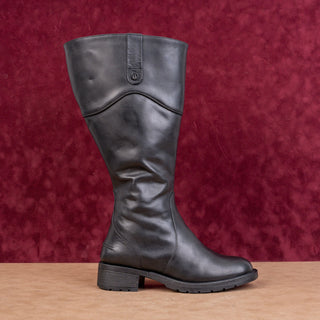 Ted&Muffy Women Black Leather Extra Wide Calf Riding Equestrian Boots 7US EUR38