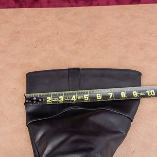 Ted&Muffy Women Black Leather Extra Wide Calf Riding Equestrian Boots 7US EUR38
