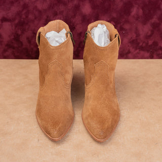 Frye Women Reina Fashion Brown Western Cowboy Ankle Suede boots sz 8.5