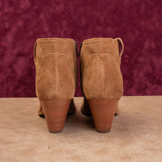 Frye Women Reina Fashion Brown Western Cowboy Ankle Suede boots sz 8.5
