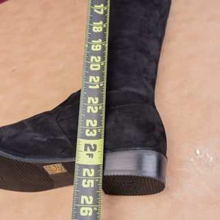 Stuart Weitzman Women Lowland Back Lace Black Suede OTK fashion Boots size 7.5