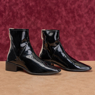 Linea Paolo Women Vitoria Black Patent Leather Dress Fashion Ankle Boots sz 11