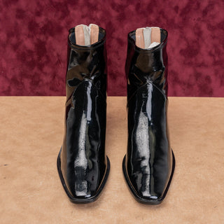 Linea Paolo Women Vitoria Black Patent Leather Dress Fashion Ankle Boots sz 11
