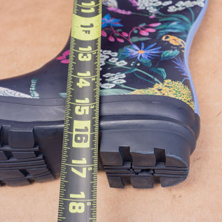 Joules Women Floral Navy Blue Festival Wellies Rain Rubber Boots 11US EUR43