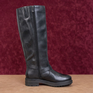 Lucky Brand Women Citere Black Leather Zip Riding Moto Tall Boots 8US EUR 39