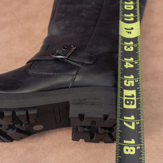 Lucky Brand Women Citere Black Leather Zip Riding Moto Tall Boots 8US EUR 39