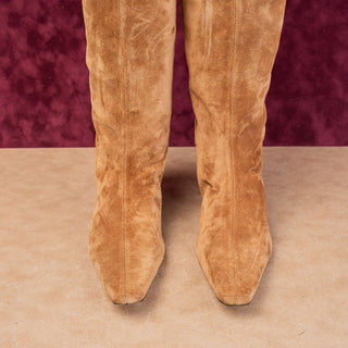 Staud Women Wally Tall Brown Suede Leather Dressy Western Boots sz 12 EUR42