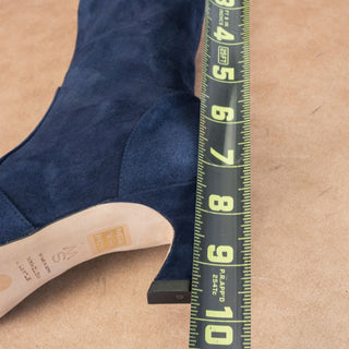 Stuart Weitzman Women Vinnie 50mm Nice Blue Suede Kitten Heel Ankle Boots sz 8.5