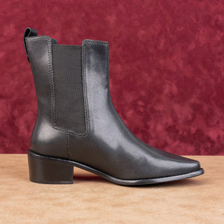 Tory Burch Women Classic Chelsea Black Leather Dress Office Ankle Boots sz 6