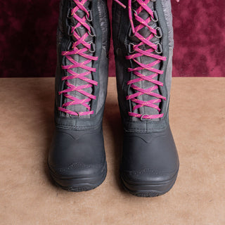 The Northface Wmn Thermoball Utility Grey Fabric Primaloft Winter Boots Sz 7.5