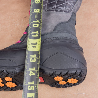 The Northface Wmn Thermoball Utility Grey Fabric Primaloft Winter Boots Sz 7.5