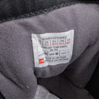 The Northface Wmn Thermoball Utility Grey Fabric Primaloft Winter Boots Sz 7.5