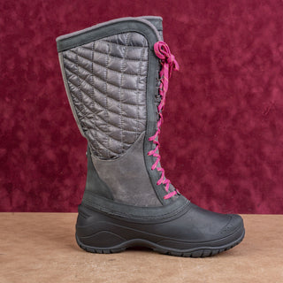 The Northface Wmn Thermoball Utility Grey Fabric Primaloft Winter Boots Sz 7.5