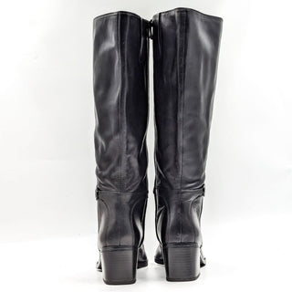 Naturalizer Women Sterling Black Leather Wide Calf Knee High Boots Size 8.5W-WC