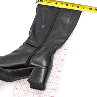 Naturalizer Women Sterling Black Leather Wide Calf Knee High Boots Size 8.5W-WC