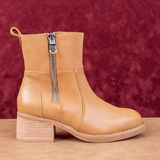 Blondo Women Carmine Banana Leather Zip Waterproof Moto Ankle Boots sz 8.5