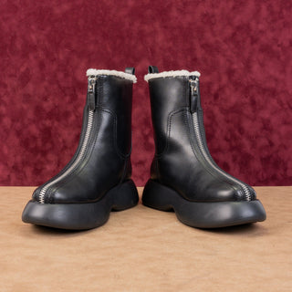 Phillip Lim Women Mercer Zip Shearling Combat Winter Snow Boots sz 9US EUR39