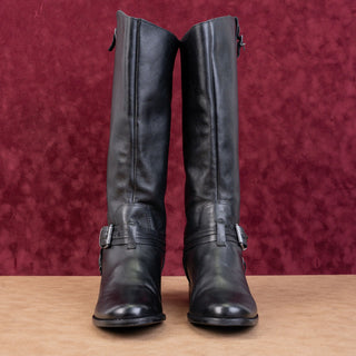 Matisse Women Flashback Black Leather Back Zip Wide Calf Riding Knee Boots 8.5