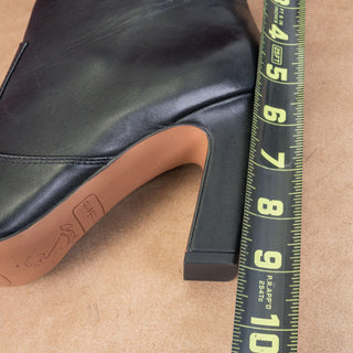 Franco Sarto Women Bayd Black Leather Zip Western Heel Ankle Boots sz 11