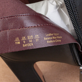 Franco Sarto Women Bayd Black Leather Zip Western Heel Ankle Boots sz 11