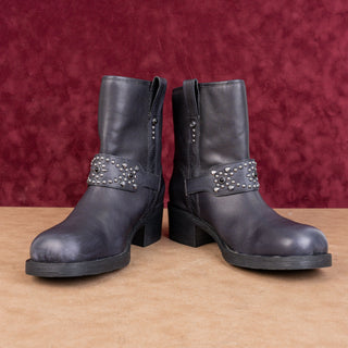 Ash Women Moto Biker Black Leather Festival Party Platform Boots 9.5-10US EUR40