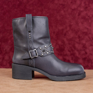 Ash Women Moto Biker Black Leather Festival Party Platform Boots 9.5-10US EUR40