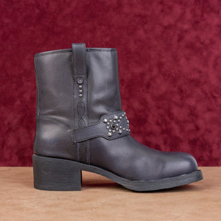 Ash Women Moto Biker Black Leather Festival Party Platform Boots 9.5-10US EUR40