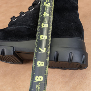 AGL Women Maxine Lux Black Suede Lace-up Combat Ankle Boots sz 6US EUR36.5