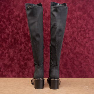 DKNY Women Cee Black Faux Leather Retro Vintage Y2K Zip OTK Boots 6.5