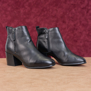 Blondo Women Siena Black Leather Fashion Waterproof Ankle Boots sz 8.5