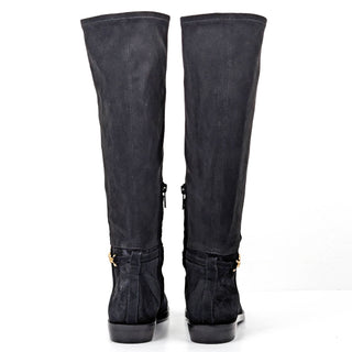 Sam Edelman Women Clive Black Suede Zip Riding Square Toe Knee Boots size 8