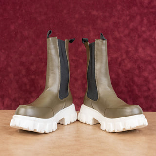 Brian Co Women Green Comfortable Vegan Leather Lightweight Festival Boots sz 7.5