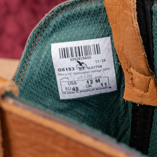 Georgia Boot Men Brown Leather Wedge Work Wellington Soft Toe Work Boots sz 12