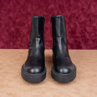 Jeffrey Campbell Women Festival party Black Faux Leather Lug Boots sz 7