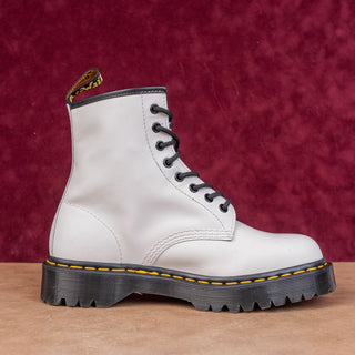Dr Martens Unisex 1460 Bex White Leather Festival Combat Boots size M9 W10